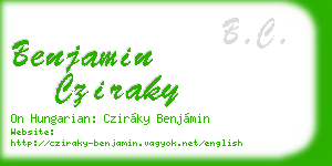 benjamin cziraky business card